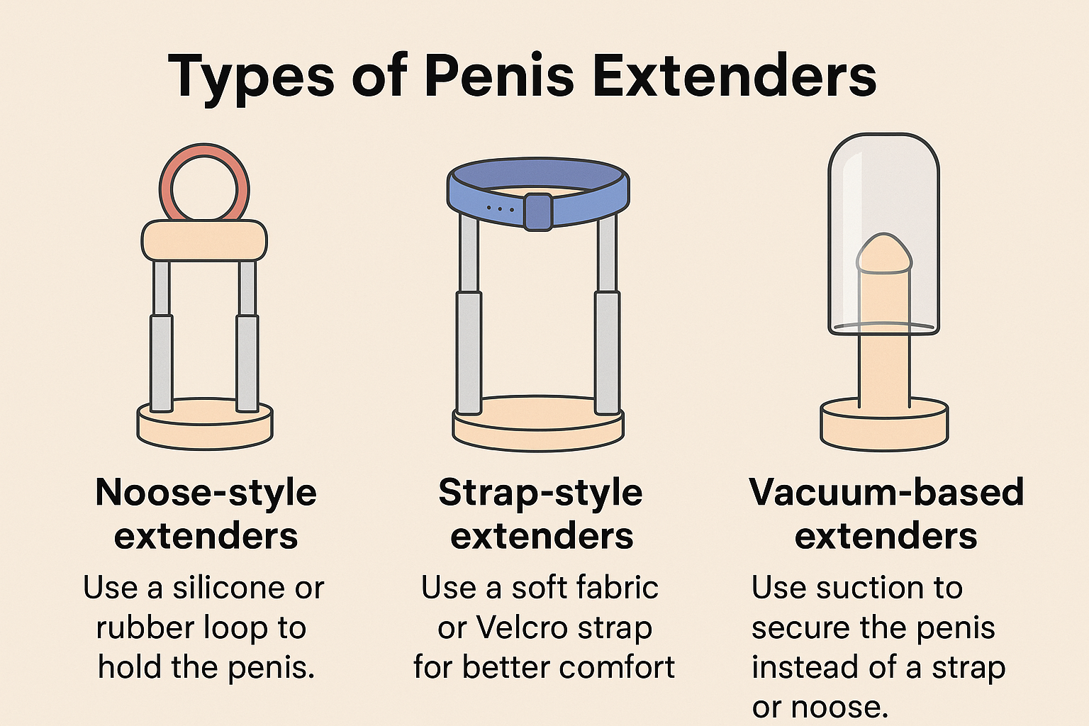infographic different types of penis extenders